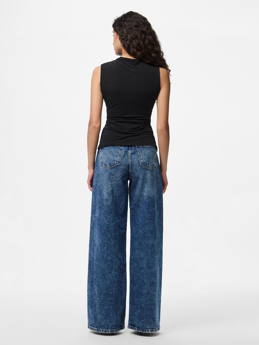 Top Drapeado Negro - Pieces