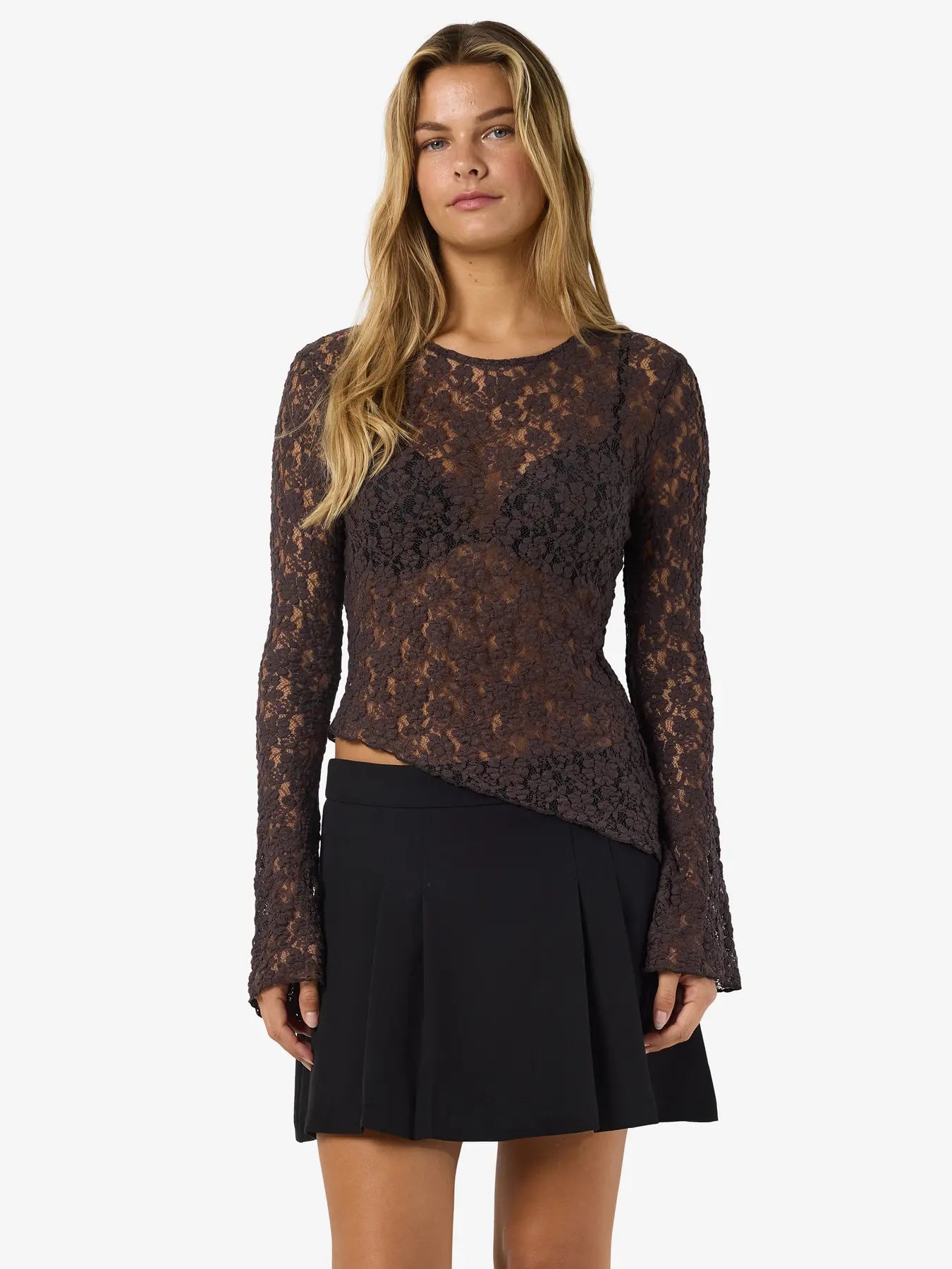 NOVEDAD - Top asimétrico Marrón Chocolate -Noisy May