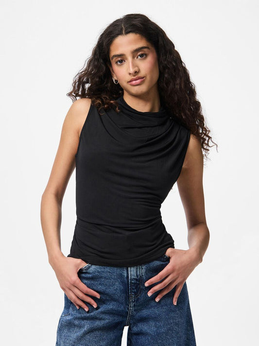 Top Drapeado Negro - Pieces
