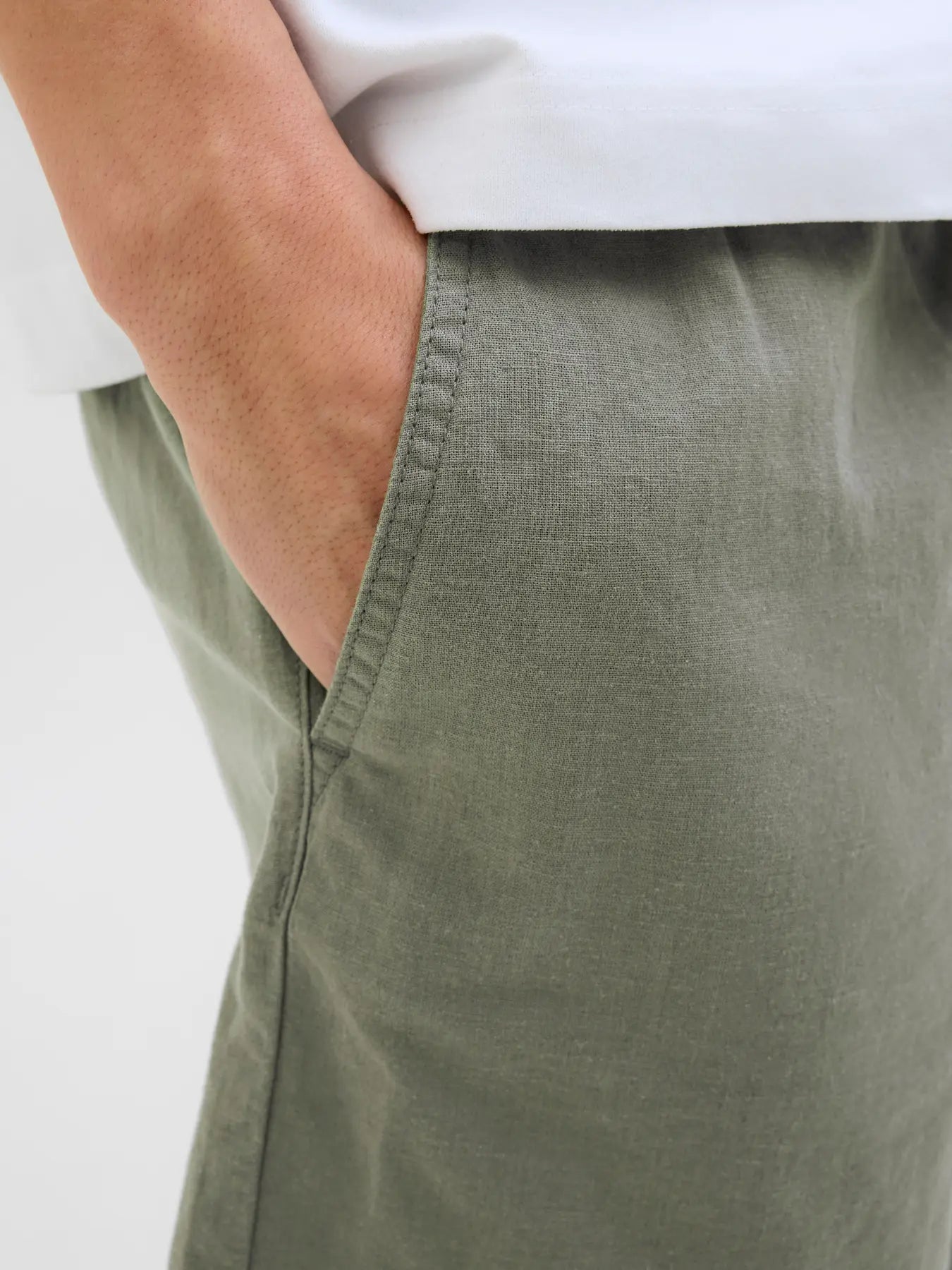 Pantalón Corto Algodón / Lino Verde - Jack & Jones