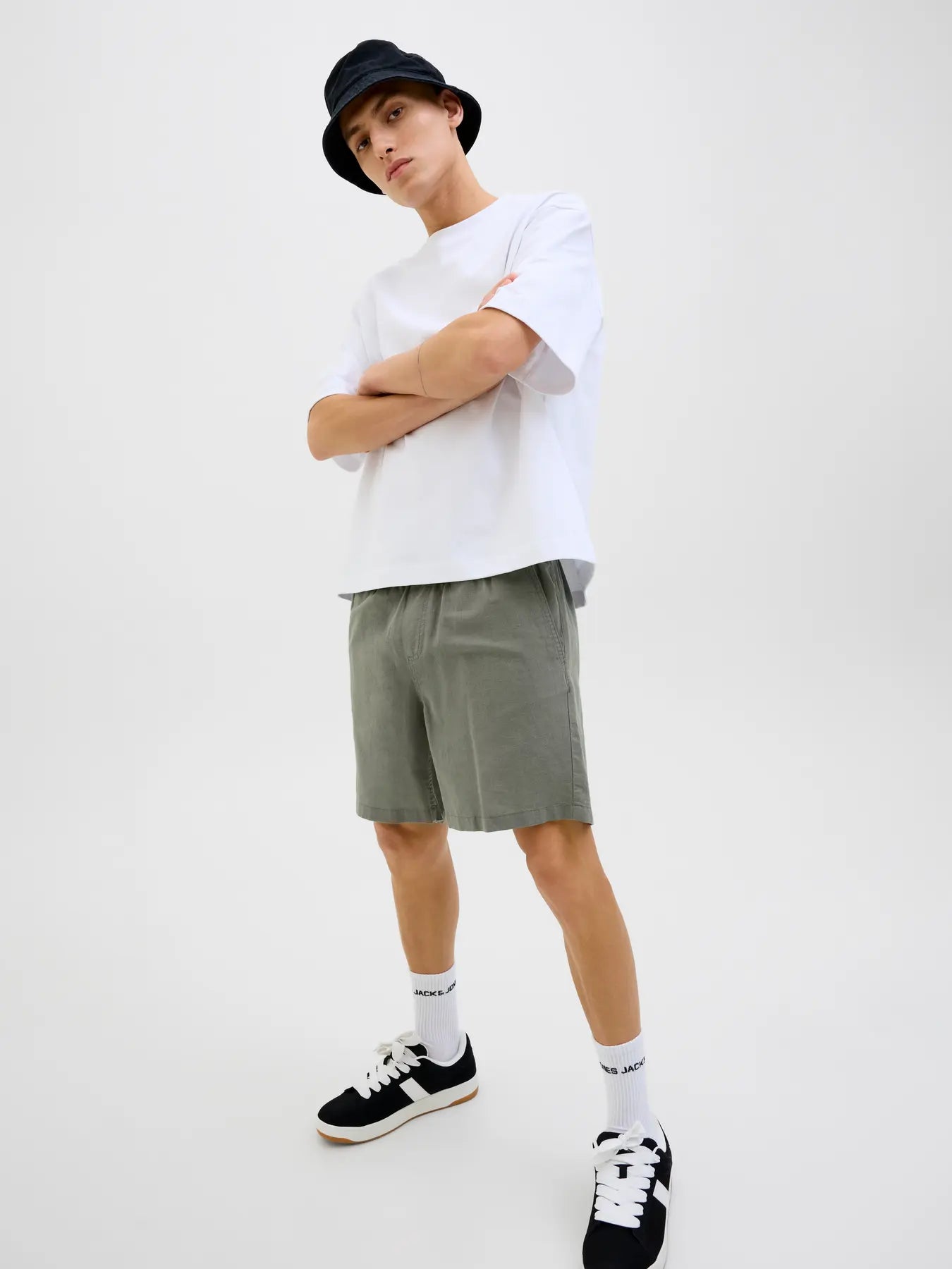Pantalón Corto Algodón / Lino Verde - Jack & Jones