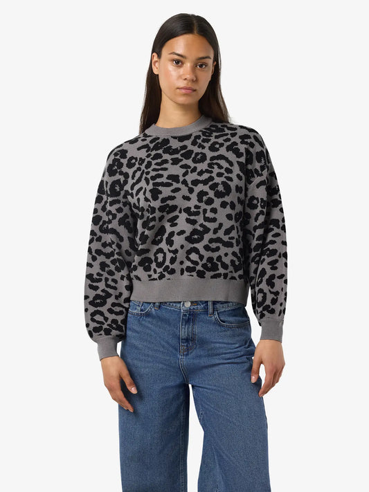 NOVEDAD Jersey Leopardo Gris - Noisy May