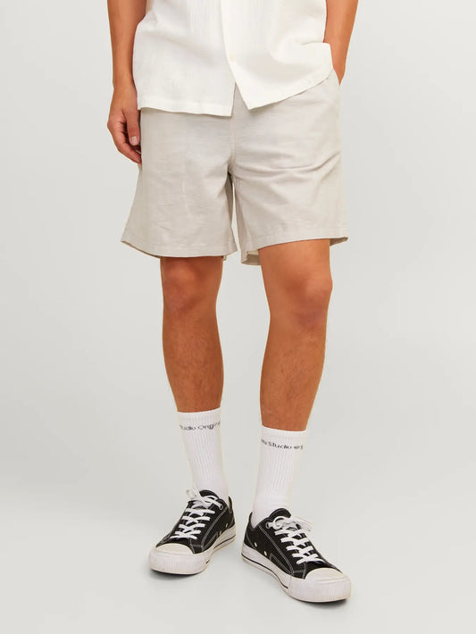 Pantalón Corto Algodón / Lino Beige - Jack & Jones